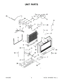 Unit Parts parts for Whirlpool Upright Freezer WZF56R16DW06 from AppliancePartsPros.com