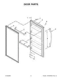 Door Parts parts for Whirlpool Upright Freezer WZF57R16FW06 from AppliancePartsPros.com