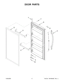 Door Parts parts for Whirlpool Upright Freezer WZF57R16FW09 from AppliancePartsPros.com