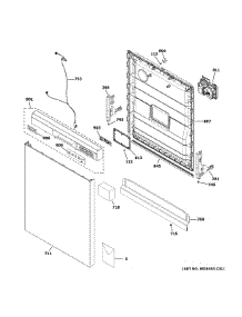 Escutcheon & Door Assembly parts for Ge Dishwasher XDF350PSR1SS from AppliancePartsPros.com
