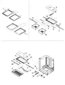 Refrigerator Shelving parts for Amana Bottom-Mount Refrigerator XRBR206BW0 from AppliancePartsPros.com