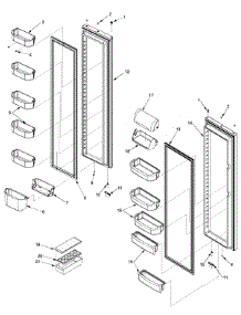 Ref / Fz Door And Shelf parts for Amana Side-By-Side Refrigerator XRSS204BW-PXRSS204BW0 from AppliancePartsPros.com