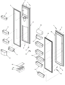 Ref / Fz Door And Shelf parts for Amana Side-By-Side Refrigerator XRSS264BB-PXRS264BB0 from AppliancePartsPros.com