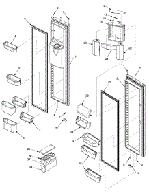 Ref / Fz Door And Shelf parts for Amana Side-By-Side Refrigerator XRSS267BB-PXRSS267BB0 from AppliancePartsPros.com