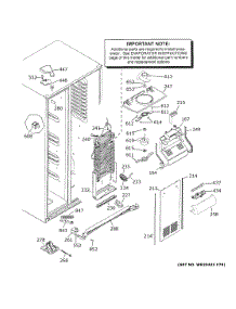 Freezer Section parts for Ge Side-By-Side Refrigerator XSS25GGHRCBB from AppliancePartsPros.com