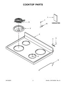 Cooktop Parts parts for Amana Electric Range YACR4303MFS1 from AppliancePartsPros.com
