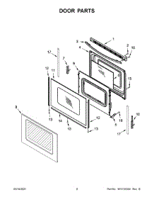 Door Parts parts for Amana Electric Range YACR4303MFS1 from AppliancePartsPros.com