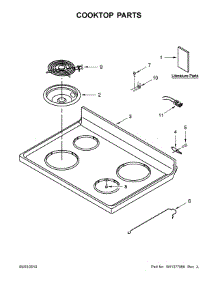 Cooktop Parts parts for Amana Electric Range YACR4303MFS4 from AppliancePartsPros.com