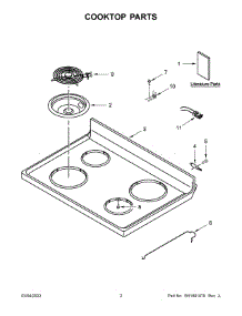 Cooktop Parts parts for Amana Electric Range YACR4303MFS8 from AppliancePartsPros.com