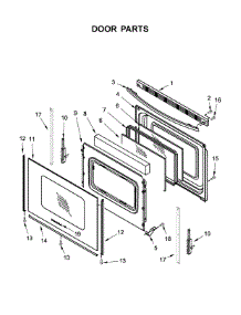 Door Parts parts for Amana Electric Range YACR4503SFW2 from AppliancePartsPros.com