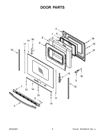 Door Parts parts for Amana Electric Range YACR4503SFW6 from AppliancePartsPros.com
