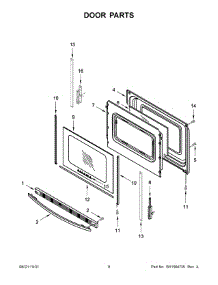 Door Parts parts for Amana Electric Range YAER6303MFW3 from AppliancePartsPros.com