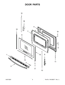 Door Parts parts for Amana Electric Range YAER6303MFW5 from AppliancePartsPros.com