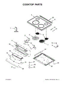 Cooktop Parts parts for Amana Electric Range YAES6603SFS1 from AppliancePartsPros.com