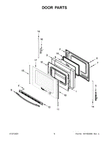 Door Parts parts for Amana Electric Range YAES6603SFS3 from AppliancePartsPros.com