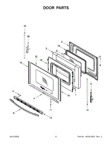 Door Parts parts for Amana Electric Range YAES6603SFW5 from AppliancePartsPros.com