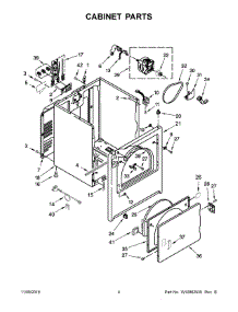 Cabinet Parts parts for Inglis Dryer YIED4771EW1 from AppliancePartsPros.com