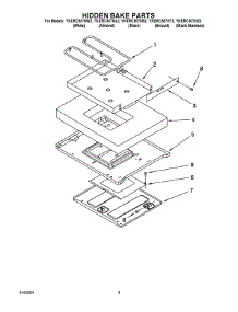 Hidden Bake Parts parts for Kitchenaid Electric Range YKERC507HW2 from AppliancePartsPros.com