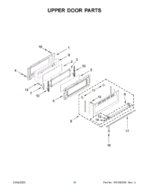 Upper Door Parts parts for Kitchenaid Electric Range YKFED500EBS5 from AppliancePartsPros.com