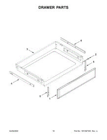 Drawer Parts parts for Kitchenaid Electric Range YKFEG500EBS7 from AppliancePartsPros.com