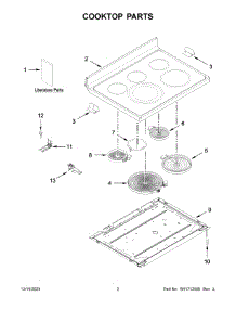 Cooktop Parts parts for Kitchenaid Electric Range YKFEG500EWH8 from AppliancePartsPros.com