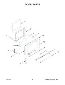 Door Parts parts for Kitchenaid Electric Range YKFEG500EWH8 from AppliancePartsPros.com