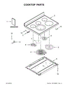 Cooktop Parts parts for Kitchenaid Electric Range YKFEG510ESS3 from AppliancePartsPros.com