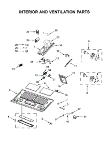 Interior And Ventilation Parts parts for Kitchenaid Microwave/Hood Combo YKMHC319EBS4 from AppliancePartsPros.com