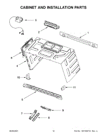 Cabinet And Installation Parts parts for Kitchenaid Microwave/Hood Combo YKMHP519ES05 from AppliancePartsPros.com