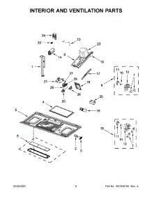 Interior And Ventilation Parts parts for Kitchenaid Microwave/Hood Combo YKMHS120KPS01 from AppliancePartsPros.com