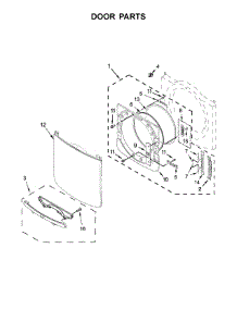 Door Parts parts for Maytag Dryer YMED3500FW1 from AppliancePartsPros.com