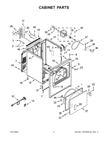 Cabinet Parts parts for Maytag Dryer YMED5430MW0 from AppliancePartsPros.com