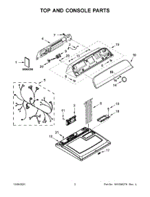 Top And Console Parts parts for Maytag Dryer YMED6200KW1 from AppliancePartsPros.com