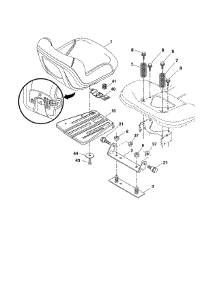 Seat parts for Husqvarna Front-Engine Lawn Tractor YT42DXLS-96043020400 from AppliancePartsPros.com