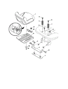Seat parts for Husqvarna Front-Engine Lawn Tractor YTH20K46-917240461 from AppliancePartsPros.com