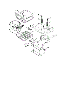 Seat parts for Husqvarna Front-Engine Lawn Tractor YTH2246-917287542 from AppliancePartsPros.com