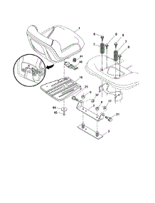 Seat parts for Husqvarna Front-Engine Lawn Tractor YTH22V46-96043018101 from AppliancePartsPros.com