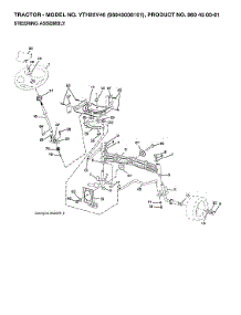 Steering Assembly parts for Husqvarna Front-Engine Lawn Tractor YTH22V46-96045006101 from AppliancePartsPros.com