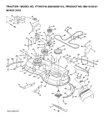 Mower Deck parts for Husqvarna Front-Engine Lawn Tractor YTH22V46-96045006101 from AppliancePartsPros.com