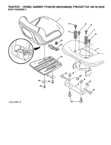 Seat Assy parts for Husqvarna Front-Engine Lawn Tractor YTH22V46-96045006200 from AppliancePartsPros.com