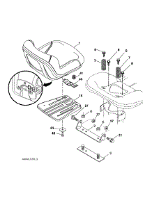 Seat parts for Husqvarna Front-Engine Lawn Tractor YTH2348-917240443 from AppliancePartsPros.com
