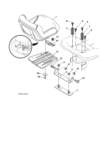 Seat parts for Husqvarna Front-Engine Lawn Tractor YTH2348-917289560 from AppliancePartsPros.com
