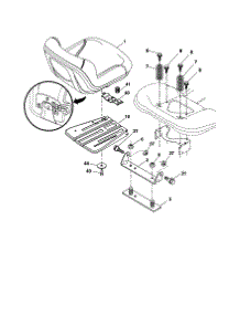 Seat parts for Husqvarna Front-Engine Lawn Tractor YTH2348-917289570 from AppliancePartsPros.com