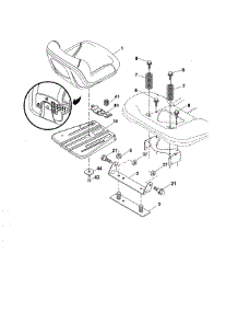 Seat parts for Husqvarna Front-Engine Lawn Tractor YTH24V48-96043018200 from AppliancePartsPros.com
