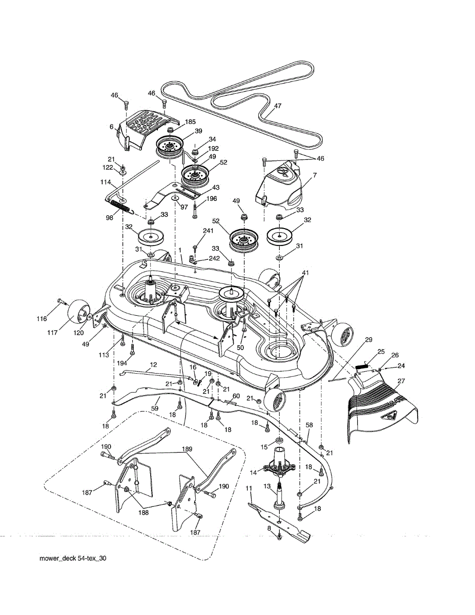 Parts for Husqvarna YTH24V54-96043018800: Mower Deck Parts
