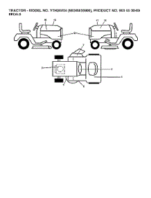 Decals parts for Husqvarna Front-Engine Lawn Tractor YTH24V54-96045006900 from AppliancePartsPros.com