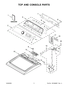 Top And Console Parts parts for Whirlpool Dryer YWED5100HC3 from AppliancePartsPros.com