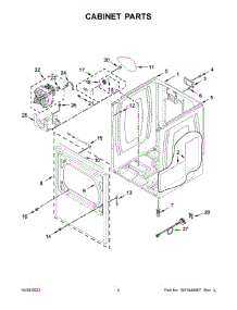 Cabinet Parts parts for Whirlpool Dryer YWED5100HC3 from AppliancePartsPros.com