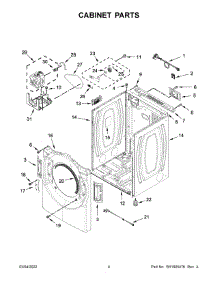 Cabinet Parts parts for Whirlpool Dryer YWED5605MC0 from AppliancePartsPros.com