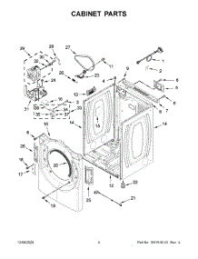 Cabinet Parts parts for Whirlpool Dryer YWED560LHW2 from AppliancePartsPros.com
